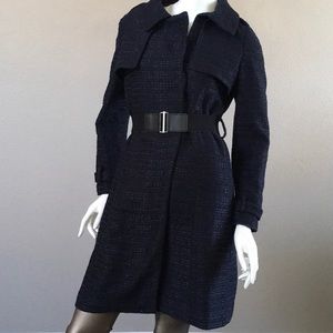 Navy Blue Tweed Coat